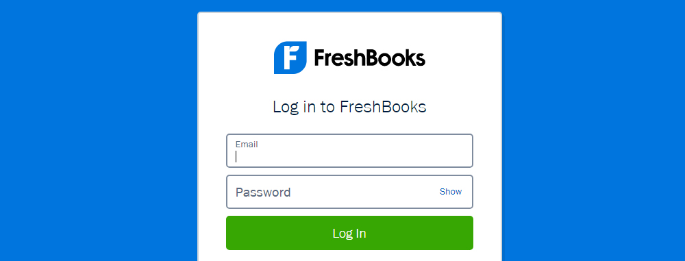 Log in to your FreshBooks account